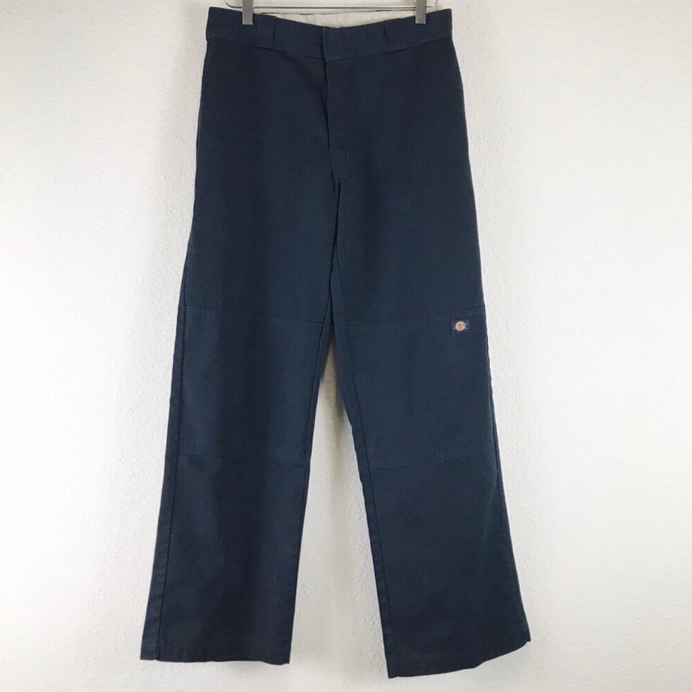 Dickies Loose Fit Double Knee Work Pants Straight Leg High Rise Dark Navy 32x32